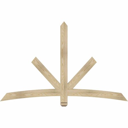 Ekena Millwork Alberta Rough Sawn Timber Gable Bracket, Douglas Fir, 72"W x 45"H x 2"D x 4"F, 15/12 Pitch GBW072X45X0204ALB00RDF